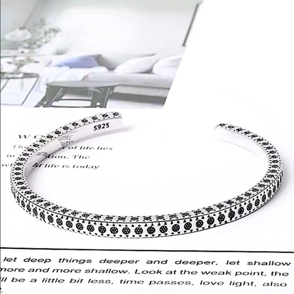 STERLING SILVER TRIBAL BOHO BANGLE BRACELET SET - Picture 11 of 14